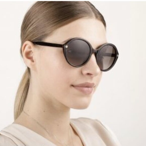 NWT! NEW! Gucci Black Sunglasses 55MM Round Women - Picture 4 of 5